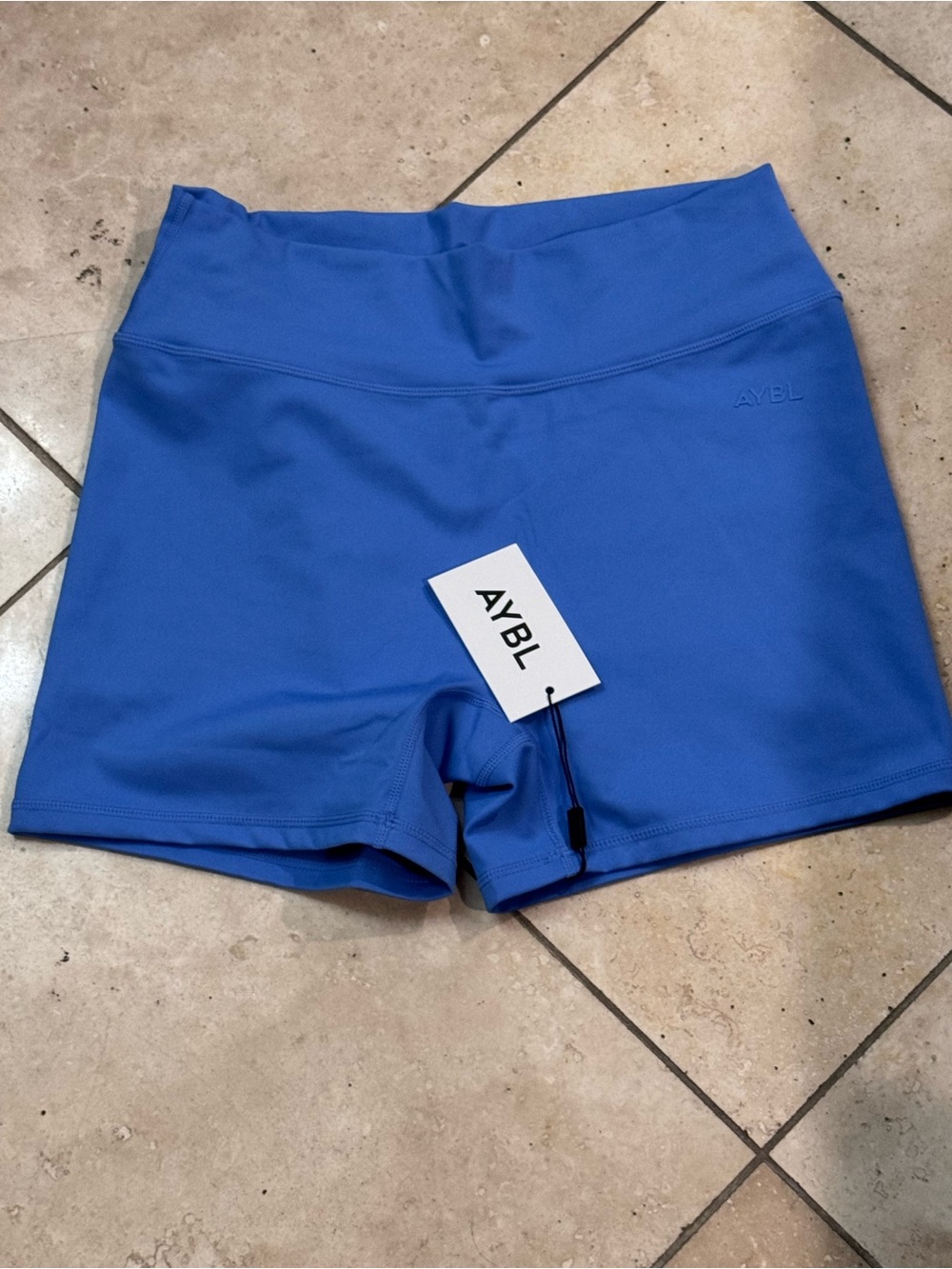 AYBL Electric Blue High-Waist Performance Bike Shorts